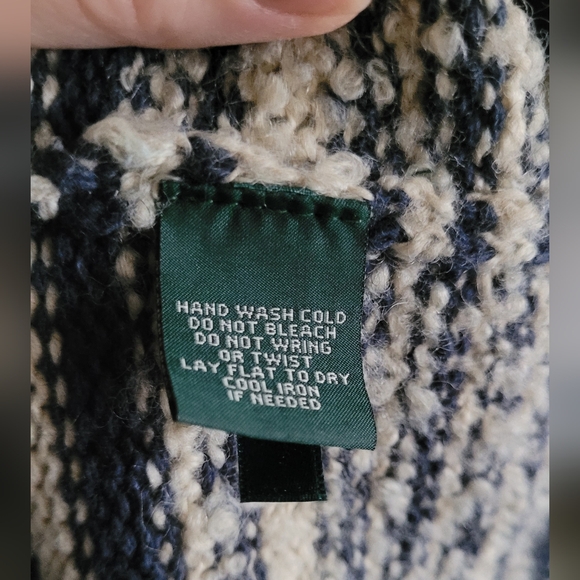 Ralph Lauren rolled hem textured wool blend pullover sweater Women's XL oatmeal - Picture 5 of 8